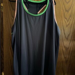 Navy Blue Tank Top with Green Trim and coordinating skort